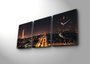 Wallity Reloj de Pared de Lienzo Decorativo 3 Piezas Multicolor